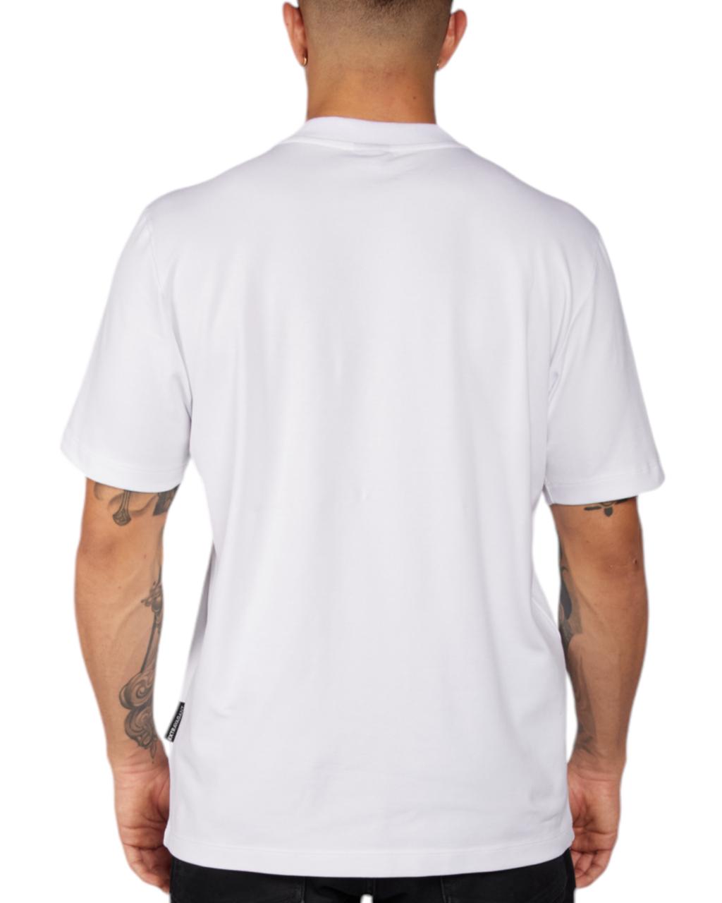 CAMISETA BK 21 CUELLO ALTO BLANCO