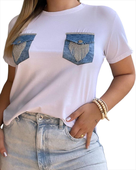 BLUSA DOBLE BOLSILLO EN CHAMBRAY