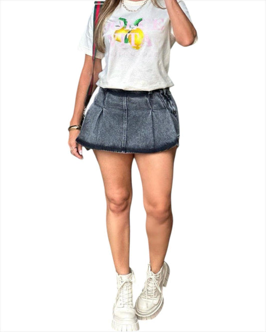 FALDA SHORT GRIS