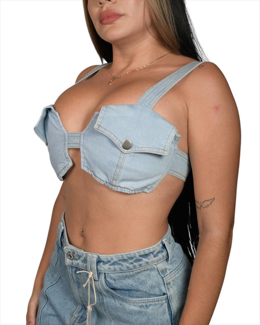 CROPTOP JEAN CARGO